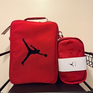 Nike Jordan Shoebox Bag Traveling Zipper Gym Red Bag & Jordan Clutch Travel Bag